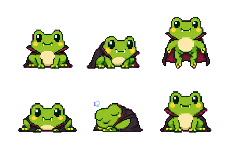 Vampire Frog animation poses
