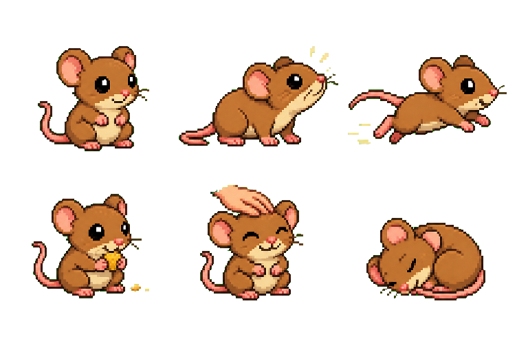 Pocket Mouse animation poses